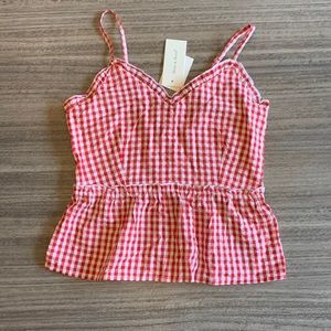 Peplum Gingham Tank